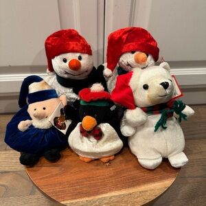 Vintage! From year 2000! Sears Red and Blue Stuffed Animals Holiday Collection